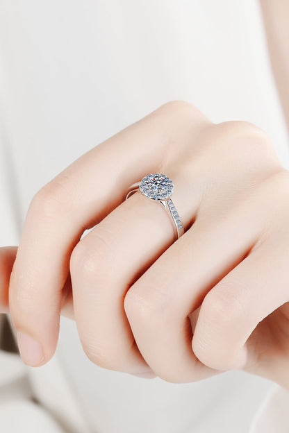 Moissanite 925 Sterling Silver Adjustable Ring-Teresa&#39;s Fashionista LLC