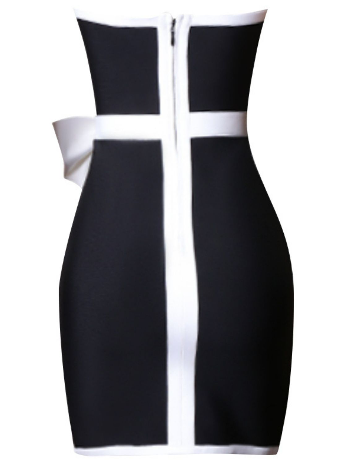 Contrast Strapless Bow Detail Mini Dress-Teresa&#39;s Fashionista LLC