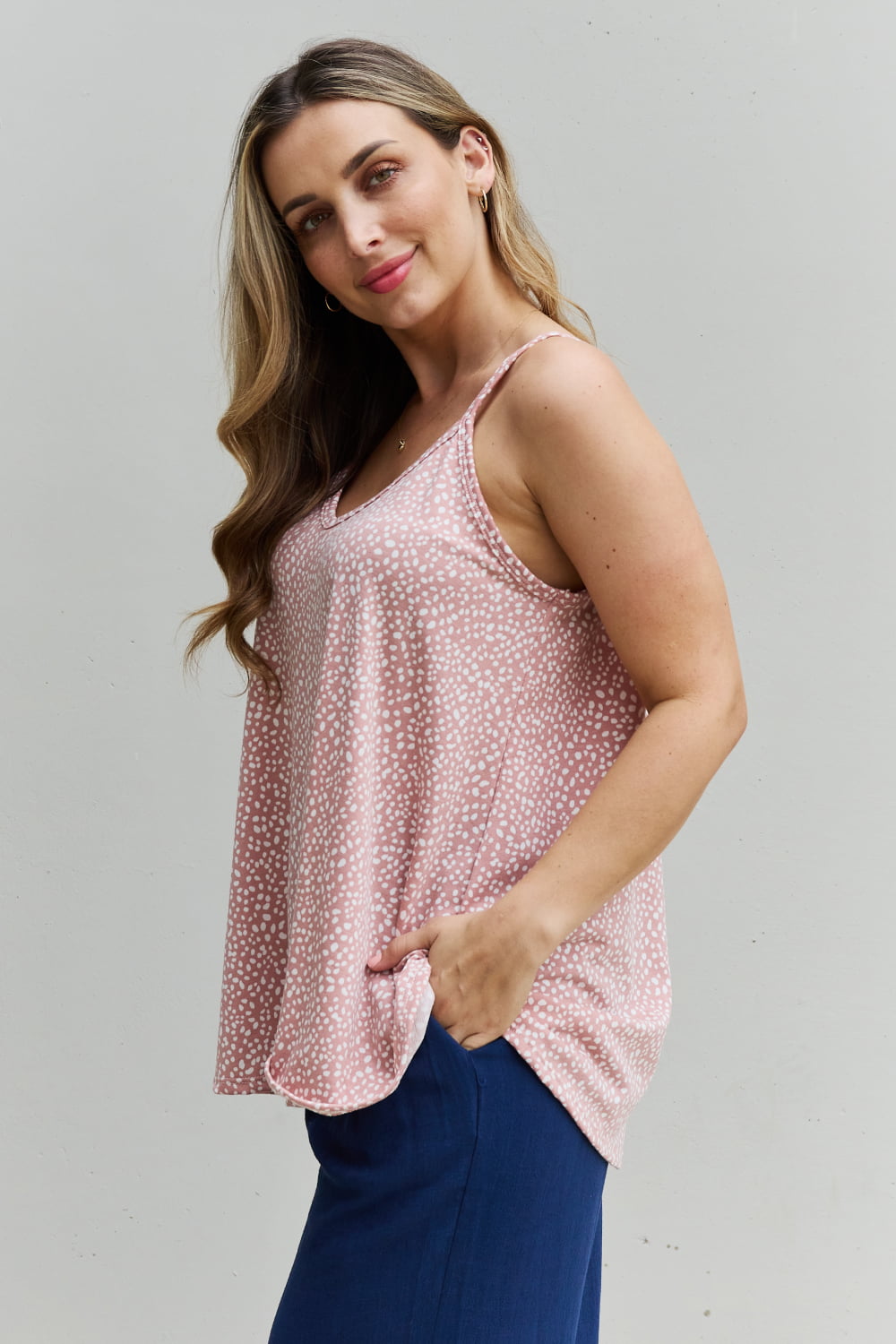 HOPELY High Love Spaghetting Strap V-Neck Top-Teresa&#39;s Fashionista LLC