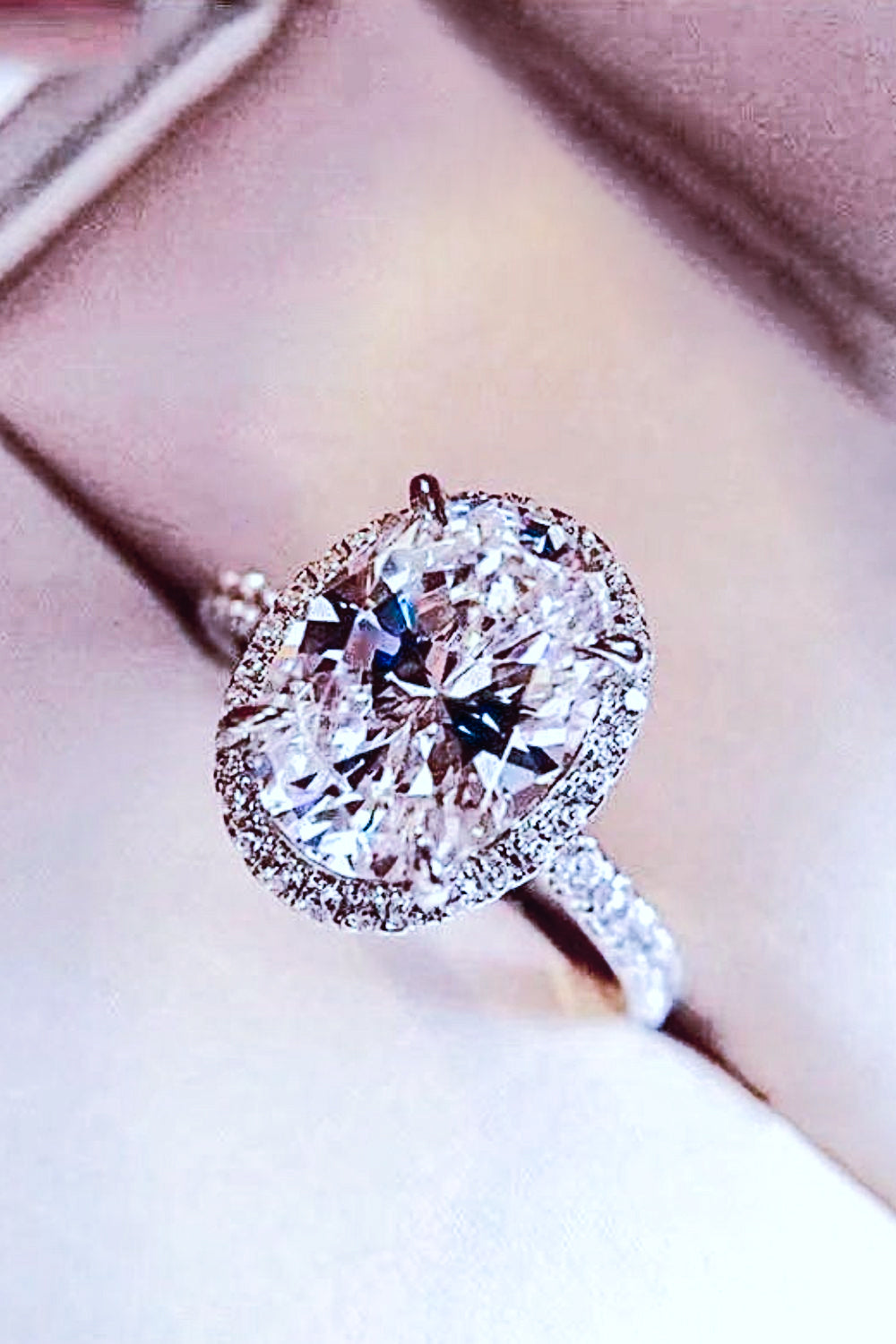 2 Carat Moissanite Platinum-Plated Ring-Teresa&#39;s Fashionista LLC