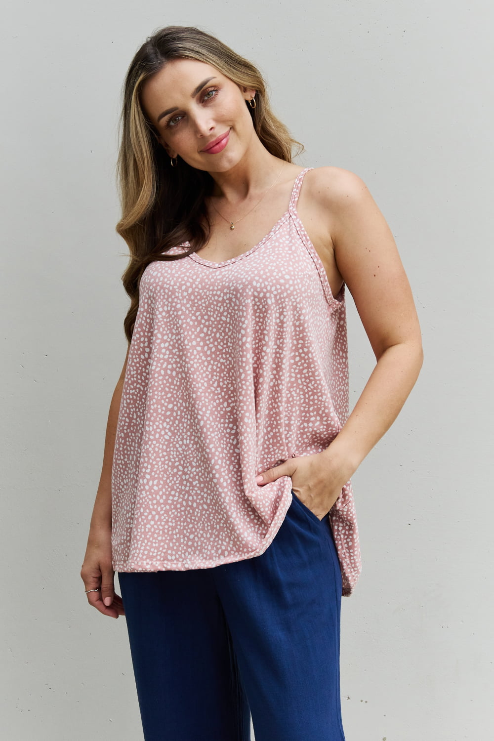 HOPELY High Love Spaghetting Strap V-Neck Top-Teresa&#39;s Fashionista LLC