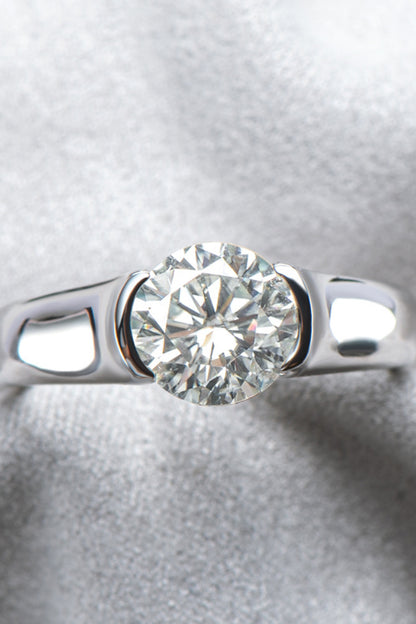 Looking Good 2 Carat Moissanite Platinum-Plated Ring-Teresa&#39;s Fashionista LLC