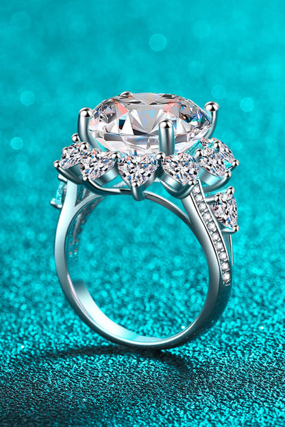 10 Carat Moissanite Flower-Shaped Ring-Teresa&#39;s Fashionista LLC