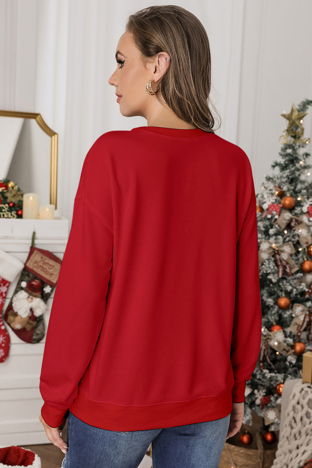 Drop Shoulder Ribbed Trim Sweatshirt-Teresa&#39;s Fashionista LLC