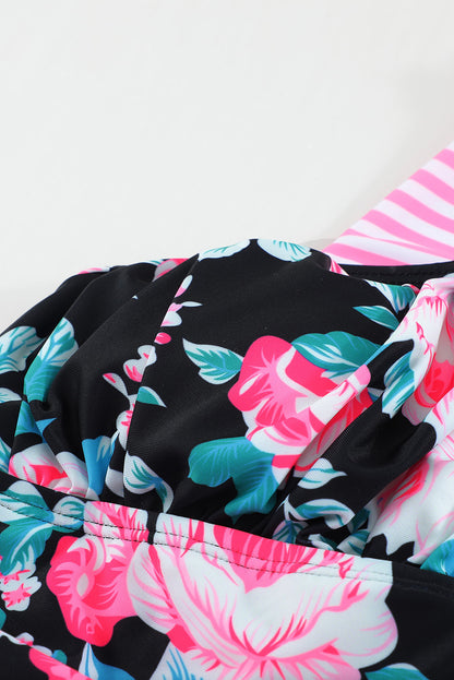 Mixed Print Tie-Back Two-Piece Swimsuit-Teresa&#39;s Fashionista LLC