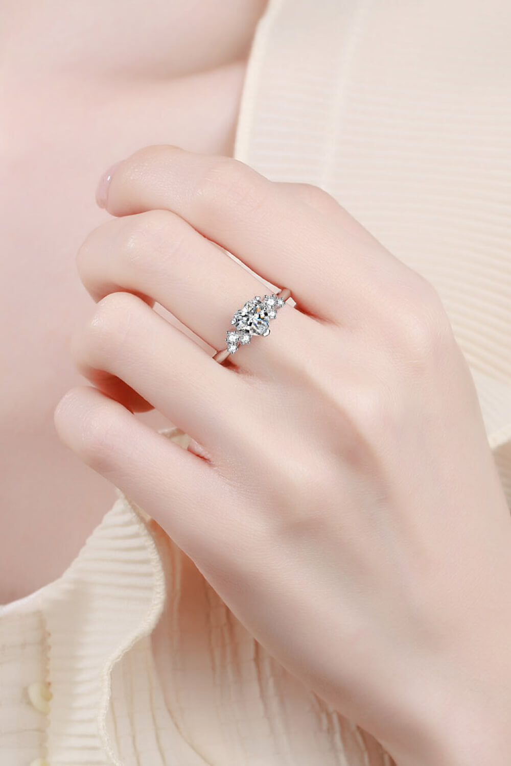 1 Carat Moissanite Heart Ring-Teresa&#39;s Fashionista LLC