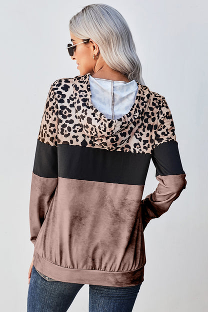 Leopard Color Block Hoodie-Teresa&#39;s Fashionista LLC