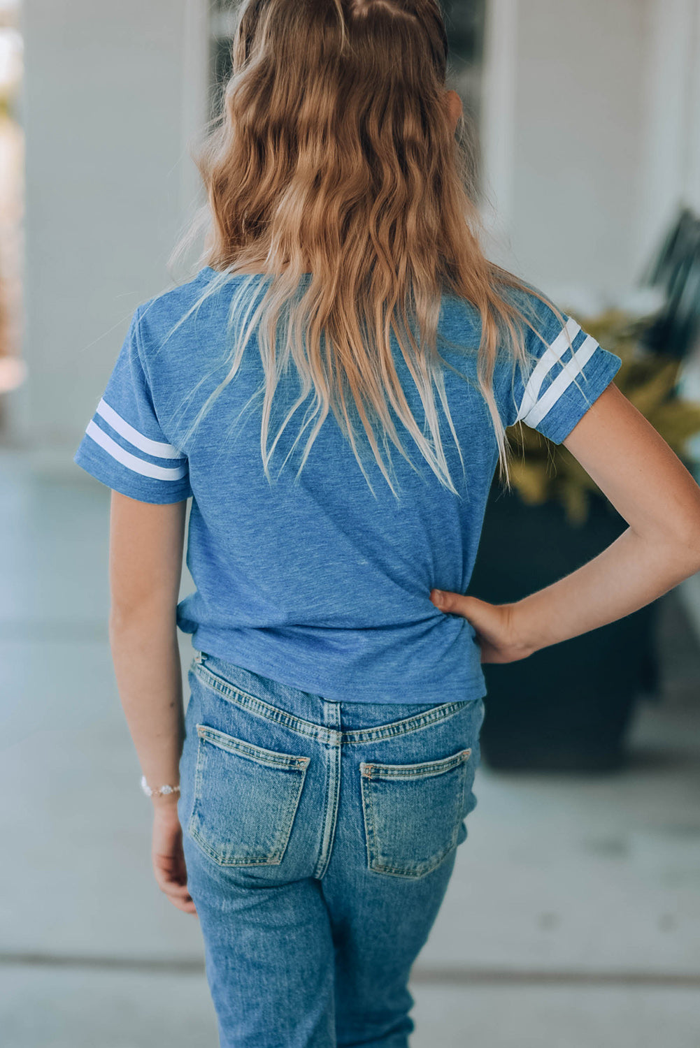 Girls Striped Tie Front T-Shirt-Teresa&#39;s Fashionista LLC