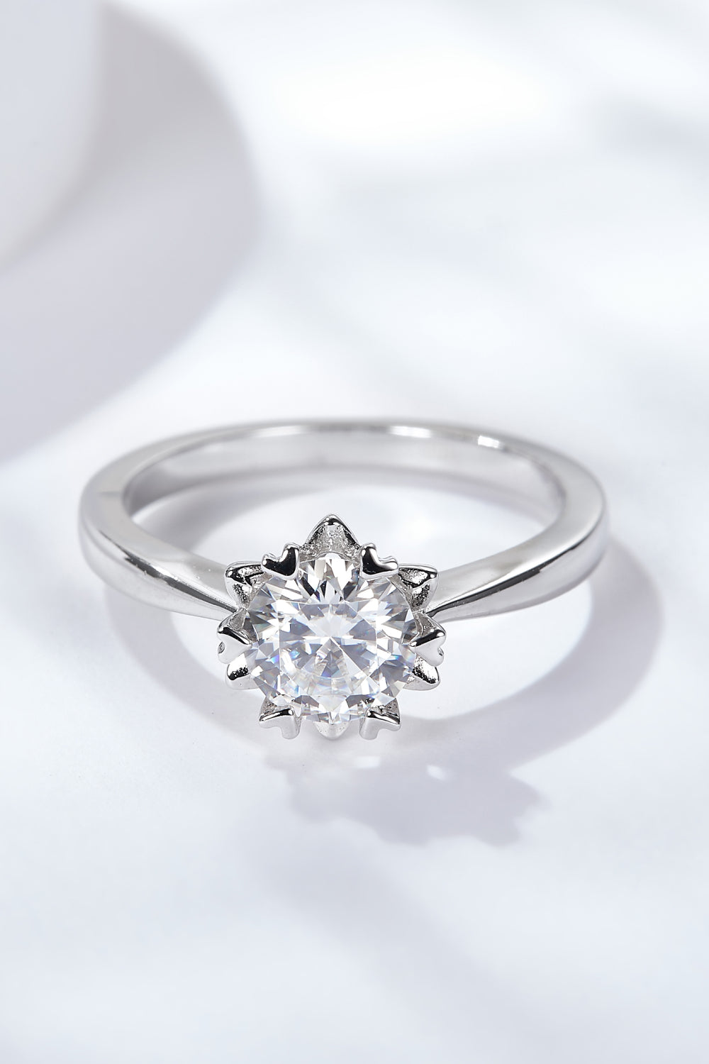 925 Sterling Silver Solitaire Moissanite Ring-Teresa&#39;s Fashionista LLC