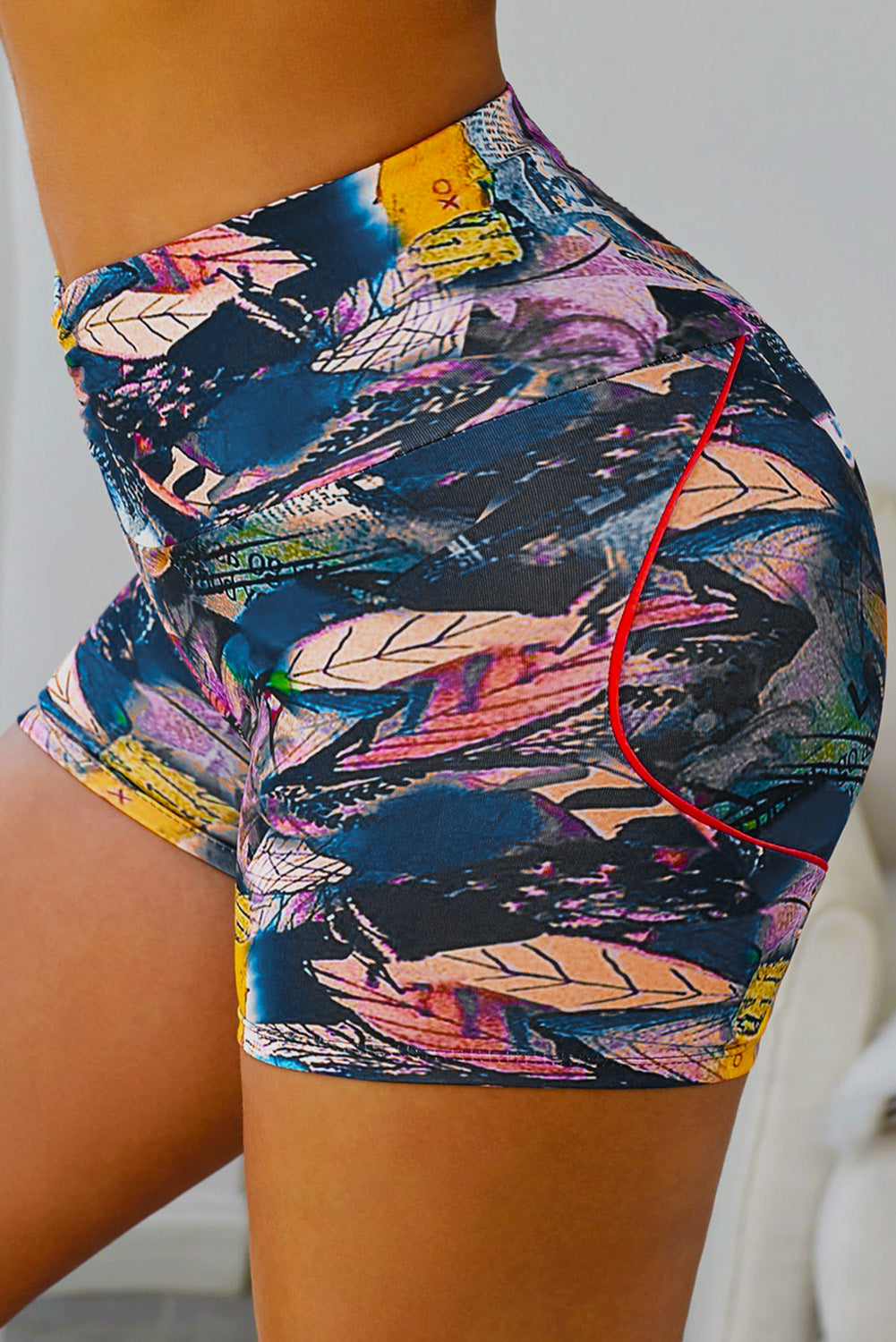 Wide Waistband High Waist Yoga Shorts-Teresa&#39;s Fashionista LLC