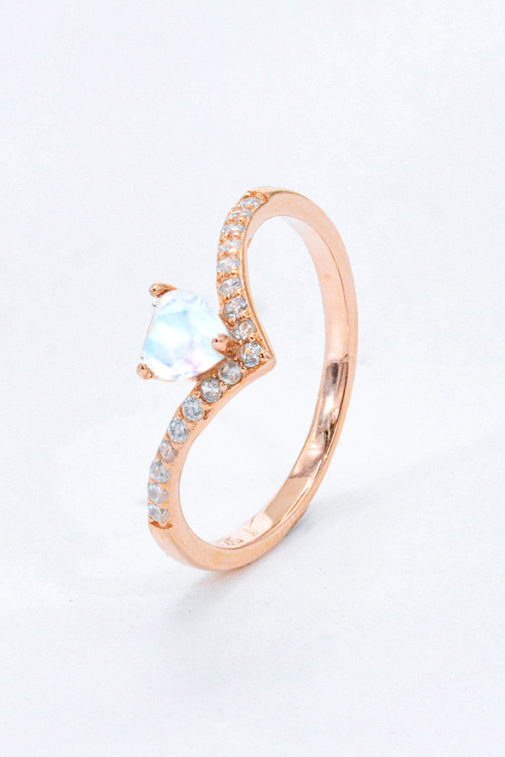 Moonstone Heart-Shaped Ring-Teresa&#39;s Fashionista LLC