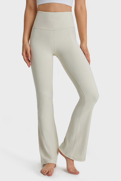 Elastic Waist Flare Yoga Pants-Teresa&#39;s Fashionista LLC