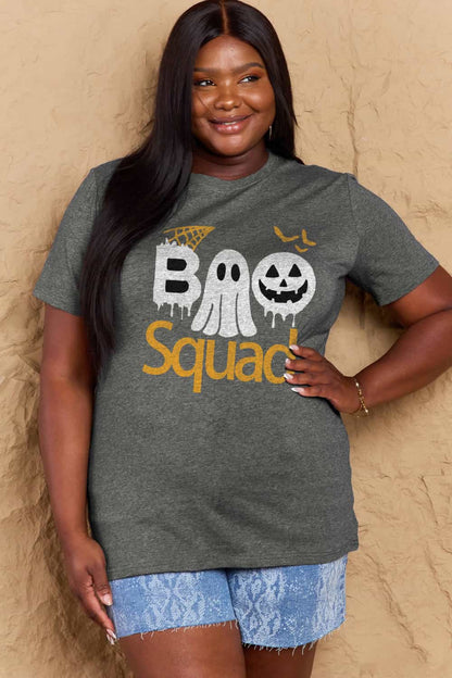 Simply Love Full Size BOO SQUAD Graphic Cotton T-Shirt-Teresa&#39;s Fashionista LLC