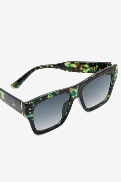 UV400 Patterned Polycarbonate Square Sunglasses-Teresa&#39;s Fashionista LLC