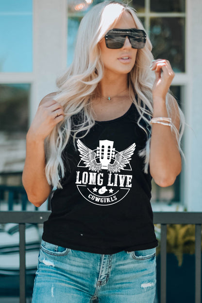 LONG LIVE COWGIRLS Graphic Tank-Teresa&#39;s Fashionista LLC