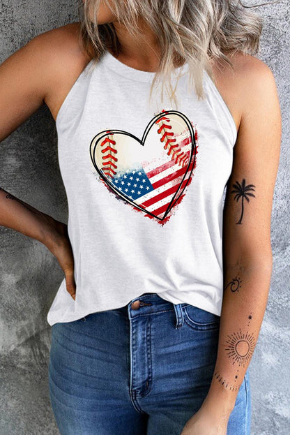 US Flag Heart Graphic Tank-Teresa&#39;s Fashionista LLC