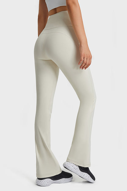 Elastic Waist Flare Yoga Pants-Teresa&#39;s Fashionista LLC