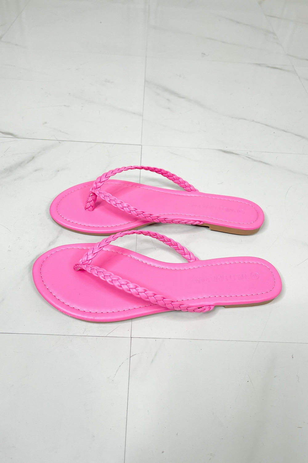 WILD DIVA Waikiki Beach Braided Strap Flip Flop-Teresa&#39;s Fashionista LLC