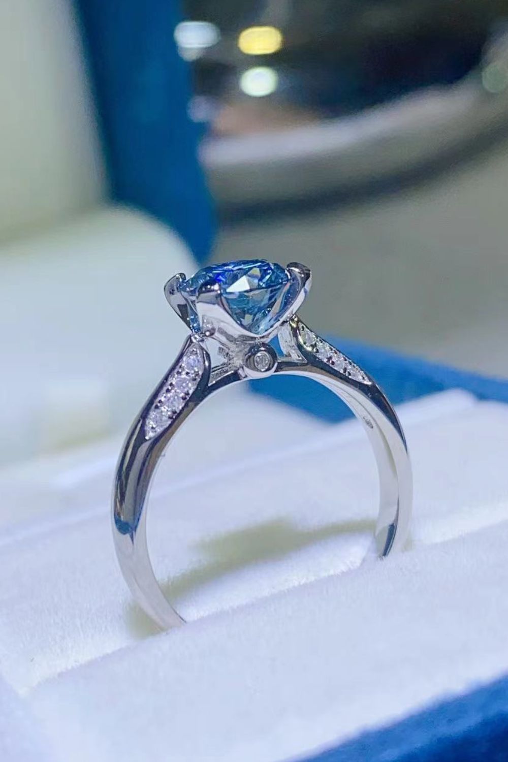 1 Carat Moissanite 4-Prong Ring-Teresa&#39;s Fashionista LLC