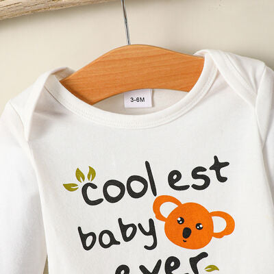 COOLEST BABY EVER Long Sleeve Bodysuit and Pants Set-Teresa&#39;s Fashionista LLC