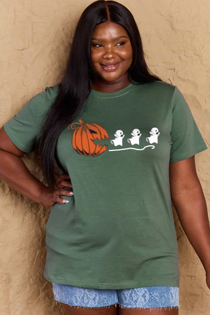 Simply Love Full Size Jack-O'-Lantern Graphic Cotton T-Shirt-Teresa&#39;s Fashionista LLC