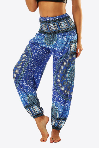 Printed High-Waist Pants-Teresa&#39;s Fashionista LLC