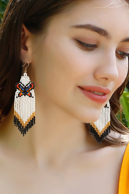 Butterfly Beaded Dangle Earrings-Teresa&#39;s Fashionista LLC