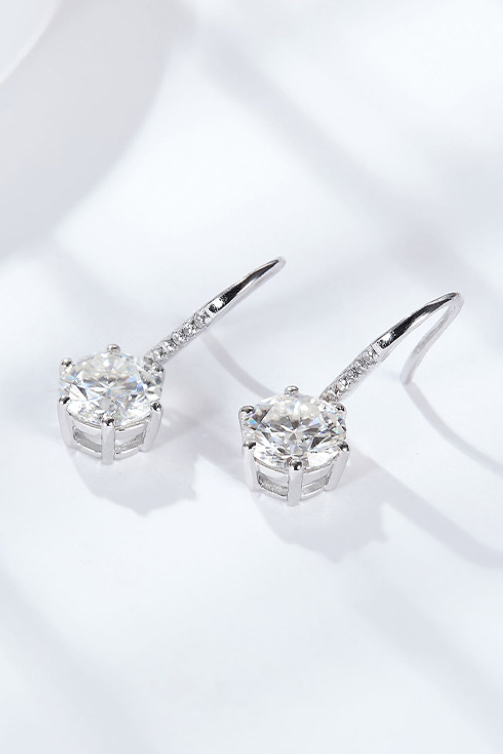 6-Prong Moissanite Drop Earrings-Teresa&#39;s Fashionista LLC