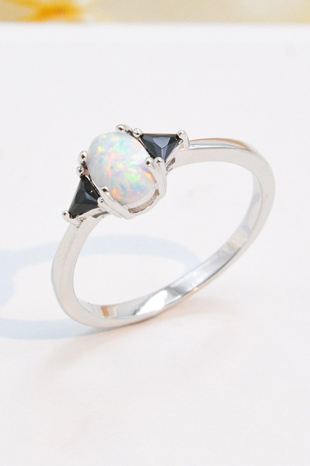 Contrast 925 Sterling Silver Opal Ring-Teresa&#39;s Fashionista LLC