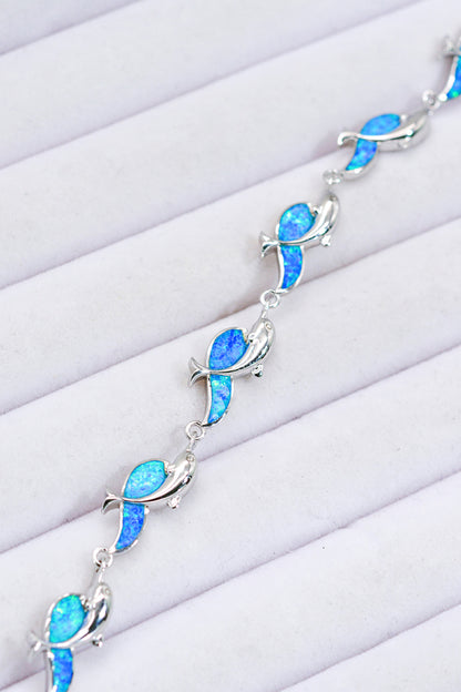 Opal Dolphin 925 Sterling Silver Bracelet-Teresa&#39;s Fashionista LLC