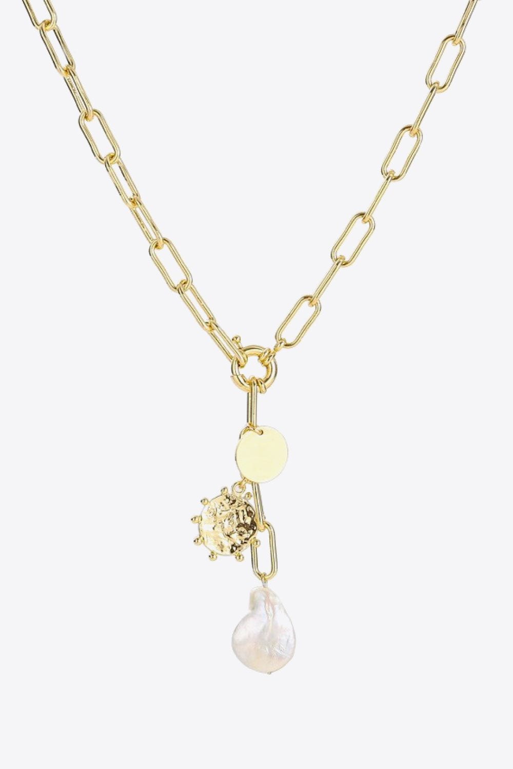 Pearl Pendant Chain Necklace-Teresa&#39;s Fashionista LLC