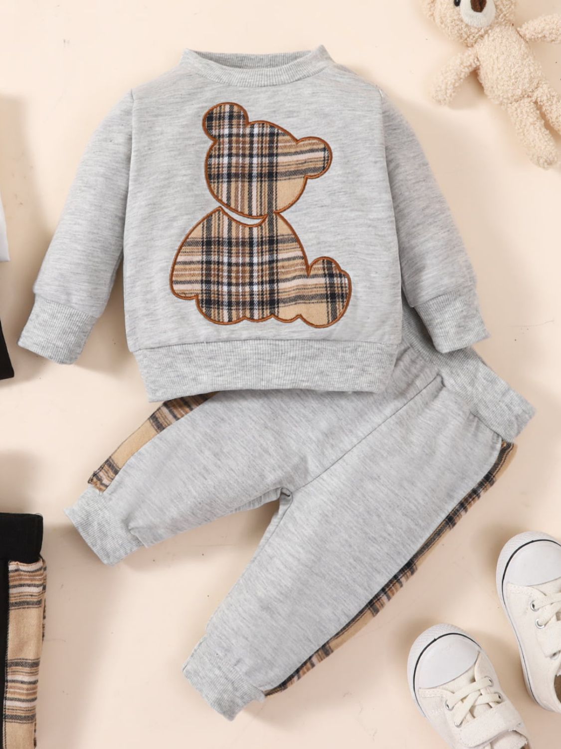 Baby Bear Graphic Sweatshirt and Joggers Set-Teresa&#39;s Fashionista LLC