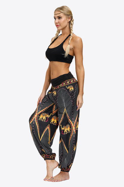 Exotic Style Printed Ruched Pants-Teresa&#39;s Fashionista LLC