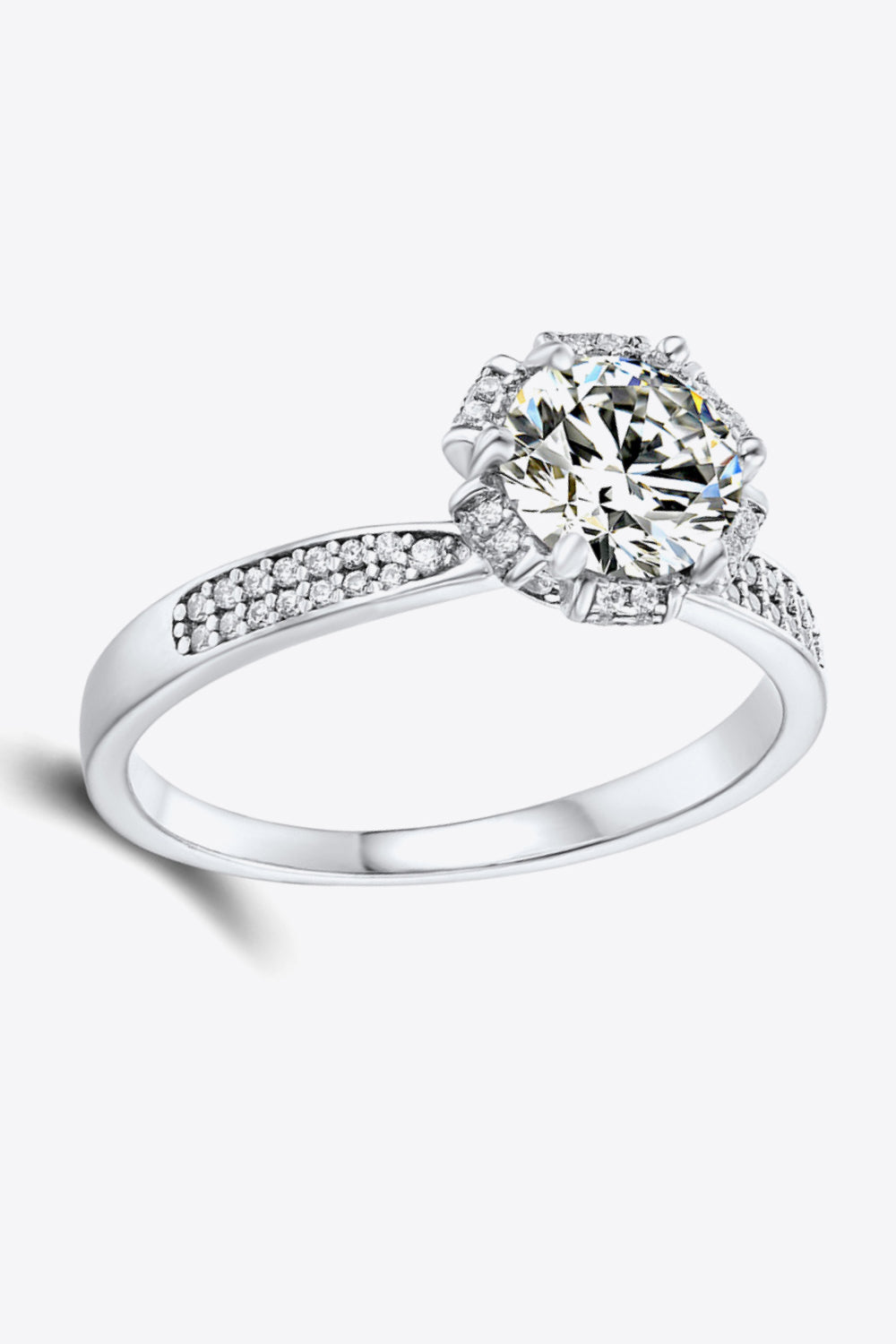 925 Sterling Silver 1 Carat Moissanite Ring-Teresa&#39;s Fashionista LLC