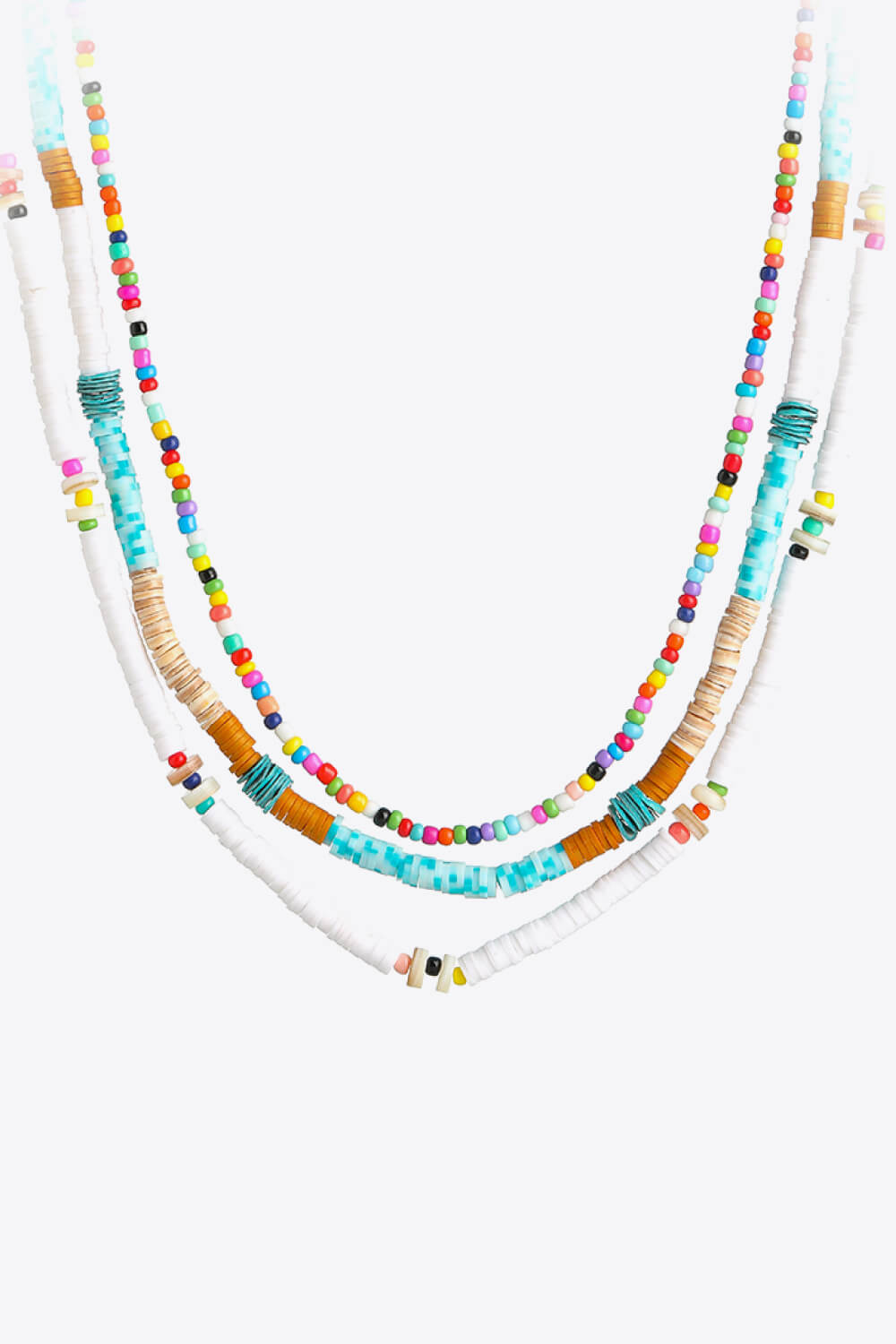 Multicolored Bead Necklace Three-Piece Set-Teresa&#39;s Fashionista LLC