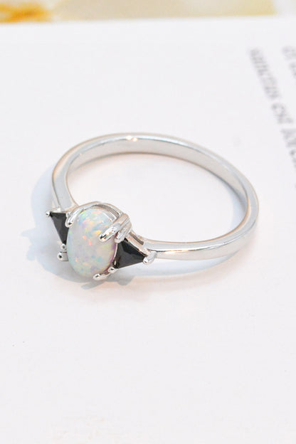 Contrast 925 Sterling Silver Opal Ring-Teresa&#39;s Fashionista LLC