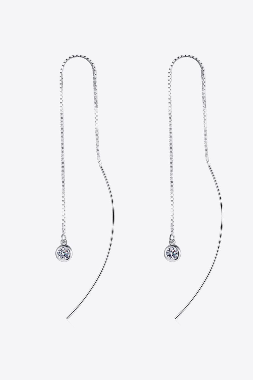 Moissanite 925 Sterling Silver Threader Earrings-Teresa&#39;s Fashionista LLC