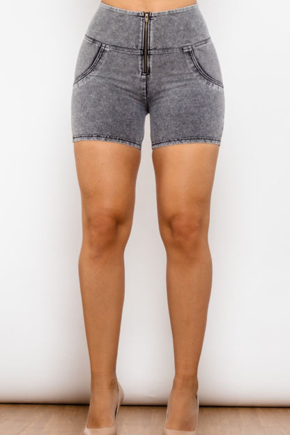 Full Size Zip Closure Denim Shorts-Teresa&#39;s Fashionista LLC