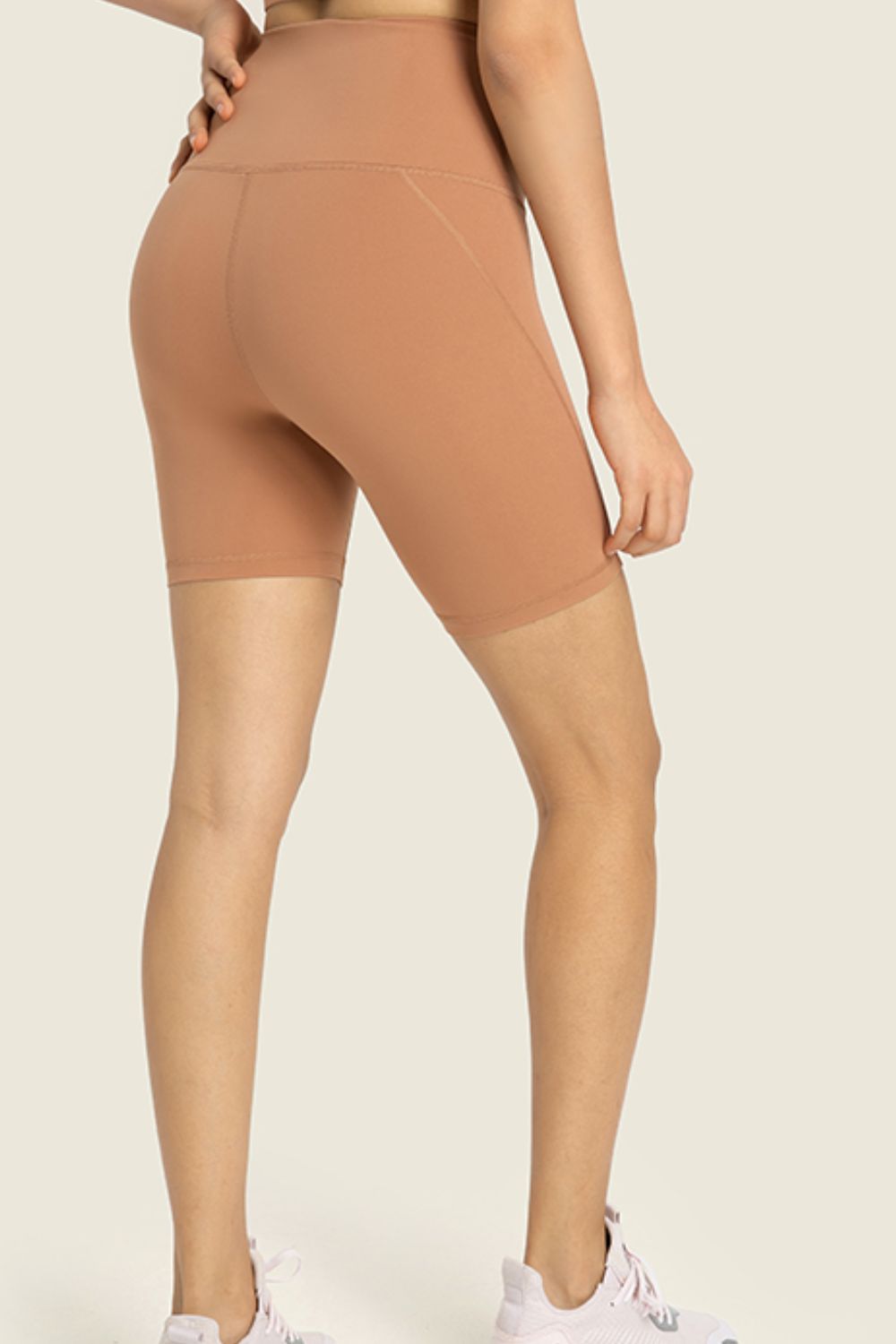 Seamless High-Rise Wide Waistband Biker Shorts-Teresa&#39;s Fashionista LLC