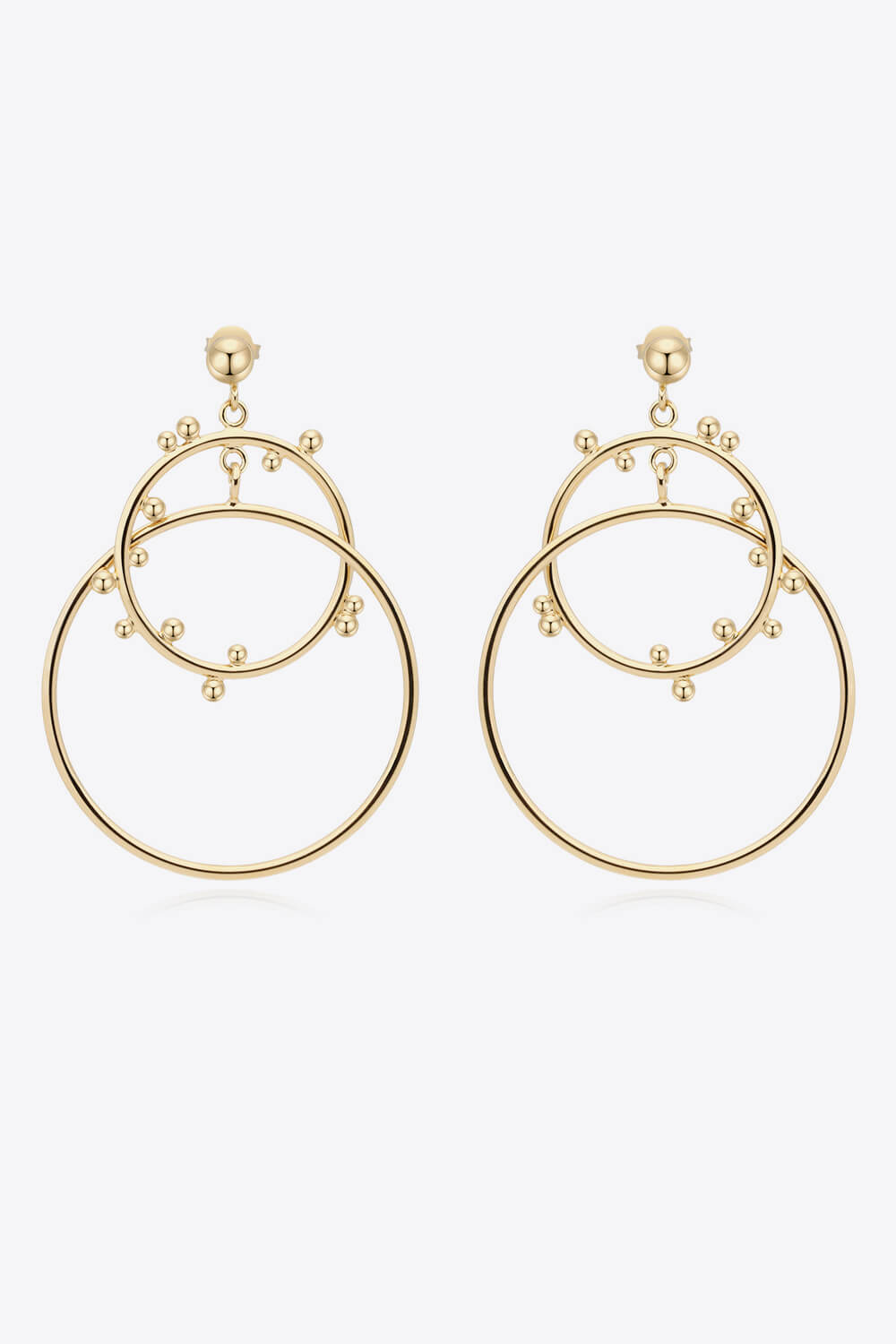 18K Gold-Plated Double Hoop Drop Earrings-Teresa&#39;s Fashionista LLC