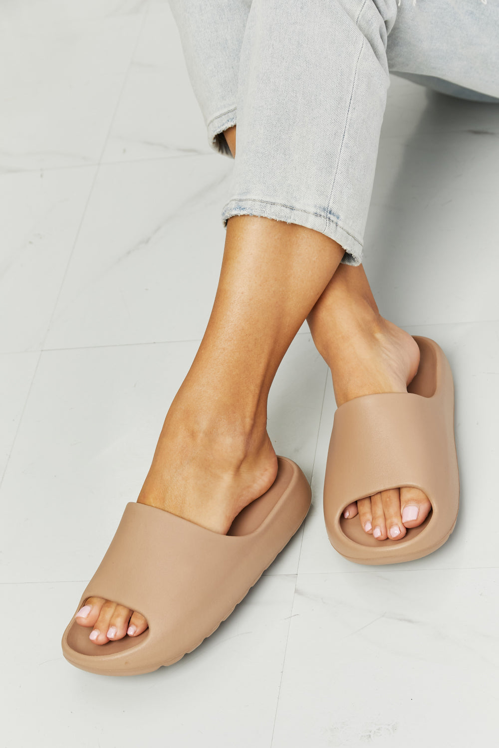 NOOK JOI In My Comfort Zone Slides in Beige-Teresa&#39;s Fashionista LLC