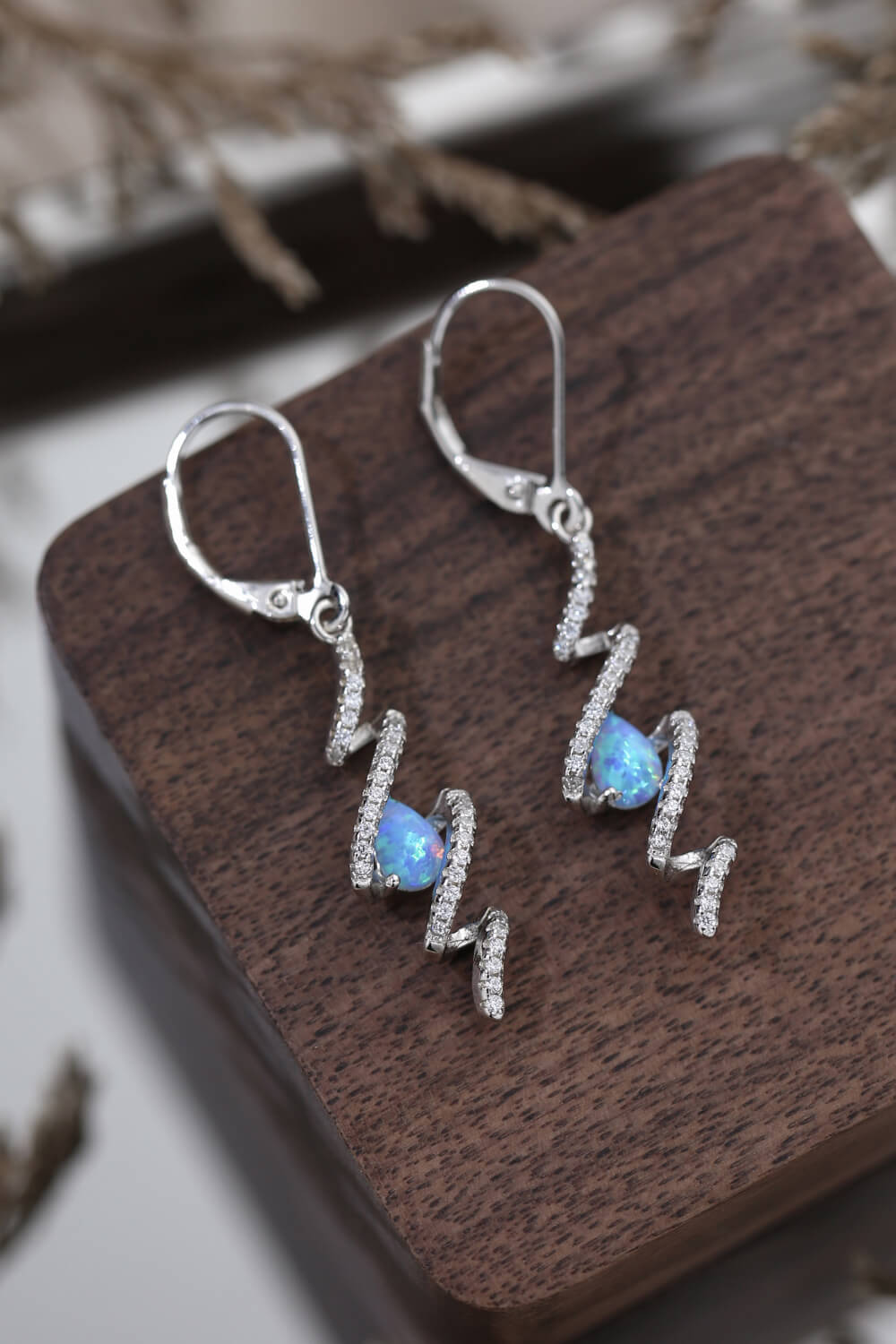 Twisted Opal Drop Earrings-Teresa&#39;s Fashionista LLC