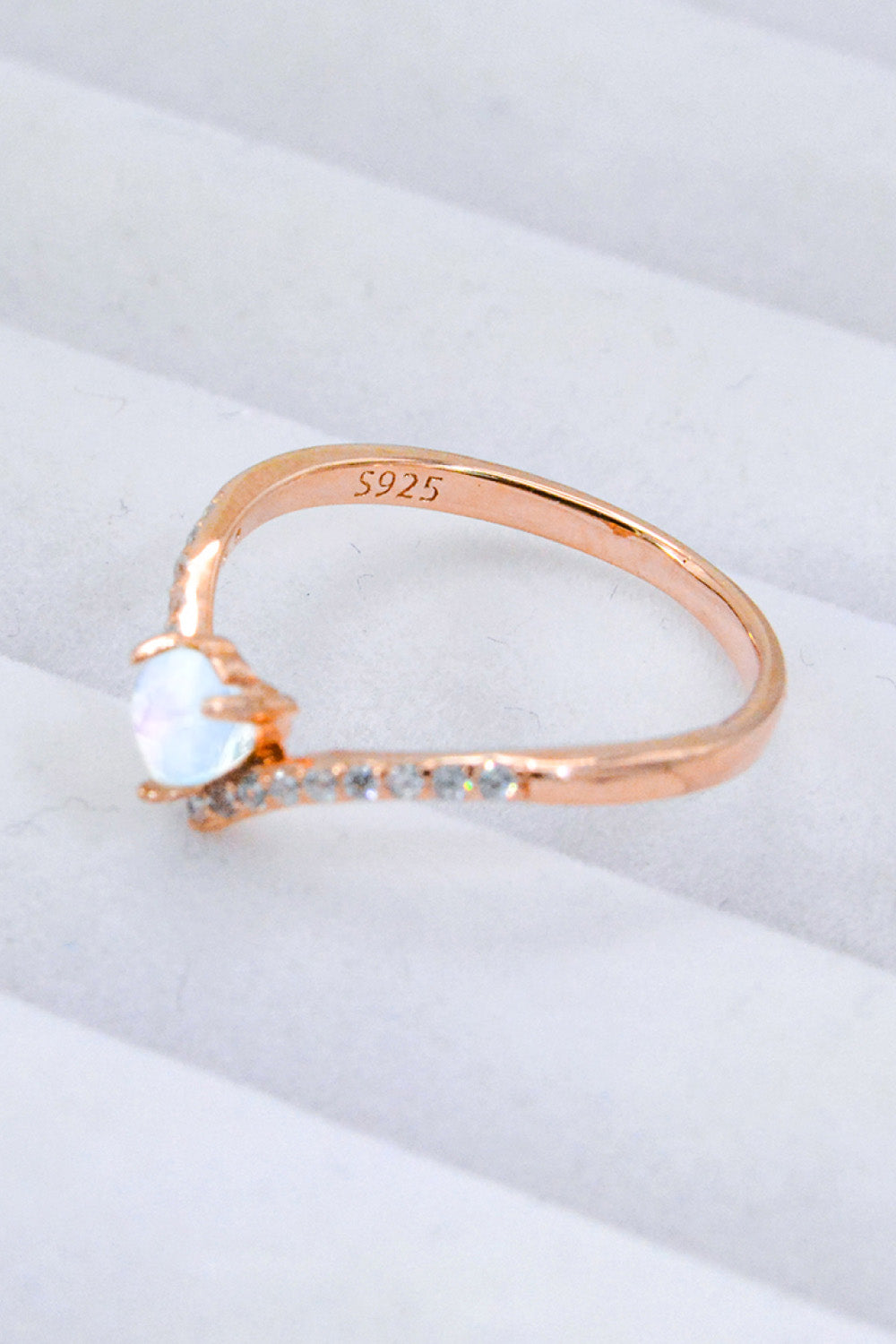 Moonstone Heart-Shaped Ring-Teresa&#39;s Fashionista LLC