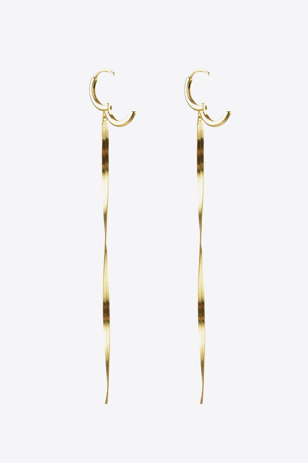 925 Sterling Silver Long Snake Chain Earrings-Teresa&#39;s Fashionista LLC