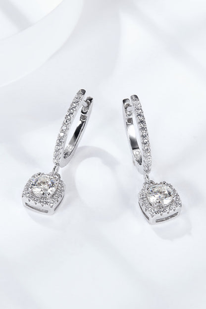 Moissanite Huggie Drop Earrings-Teresa&#39;s Fashionista LLC