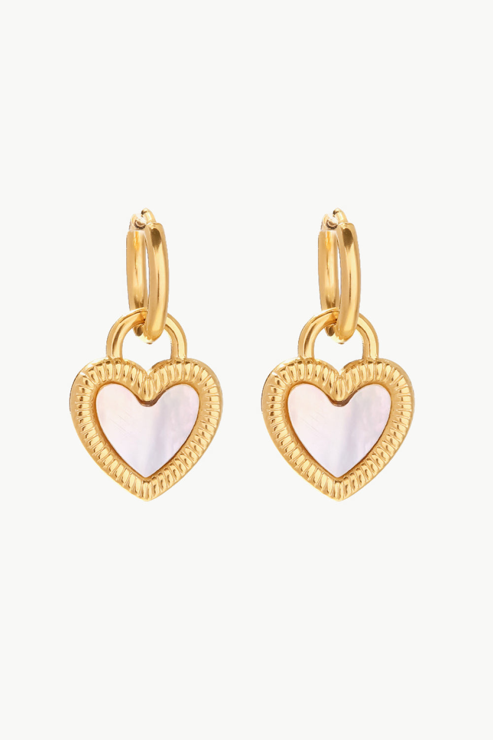 Inlaid Shell Heart Drop Earrings-Teresa&#39;s Fashionista LLC