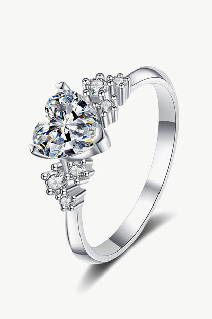 1 Carat Moissanite Heart Ring-Teresa&#39;s Fashionista LLC