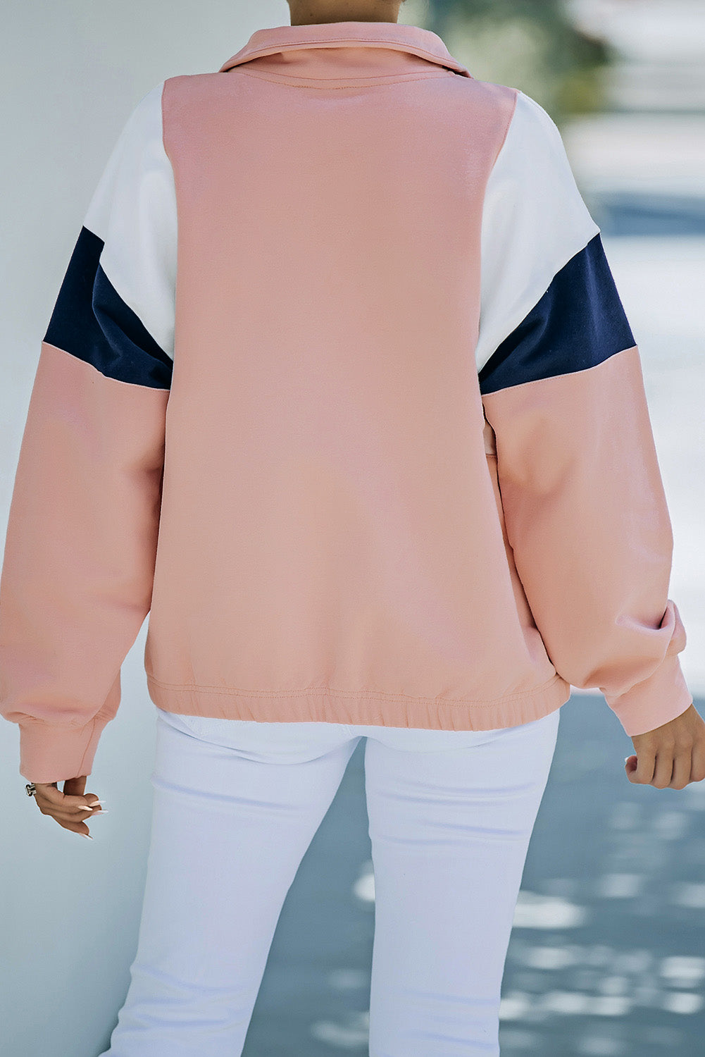 Color Block Quarter Zip Sweatshirt-Teresa&#39;s Fashionista LLC