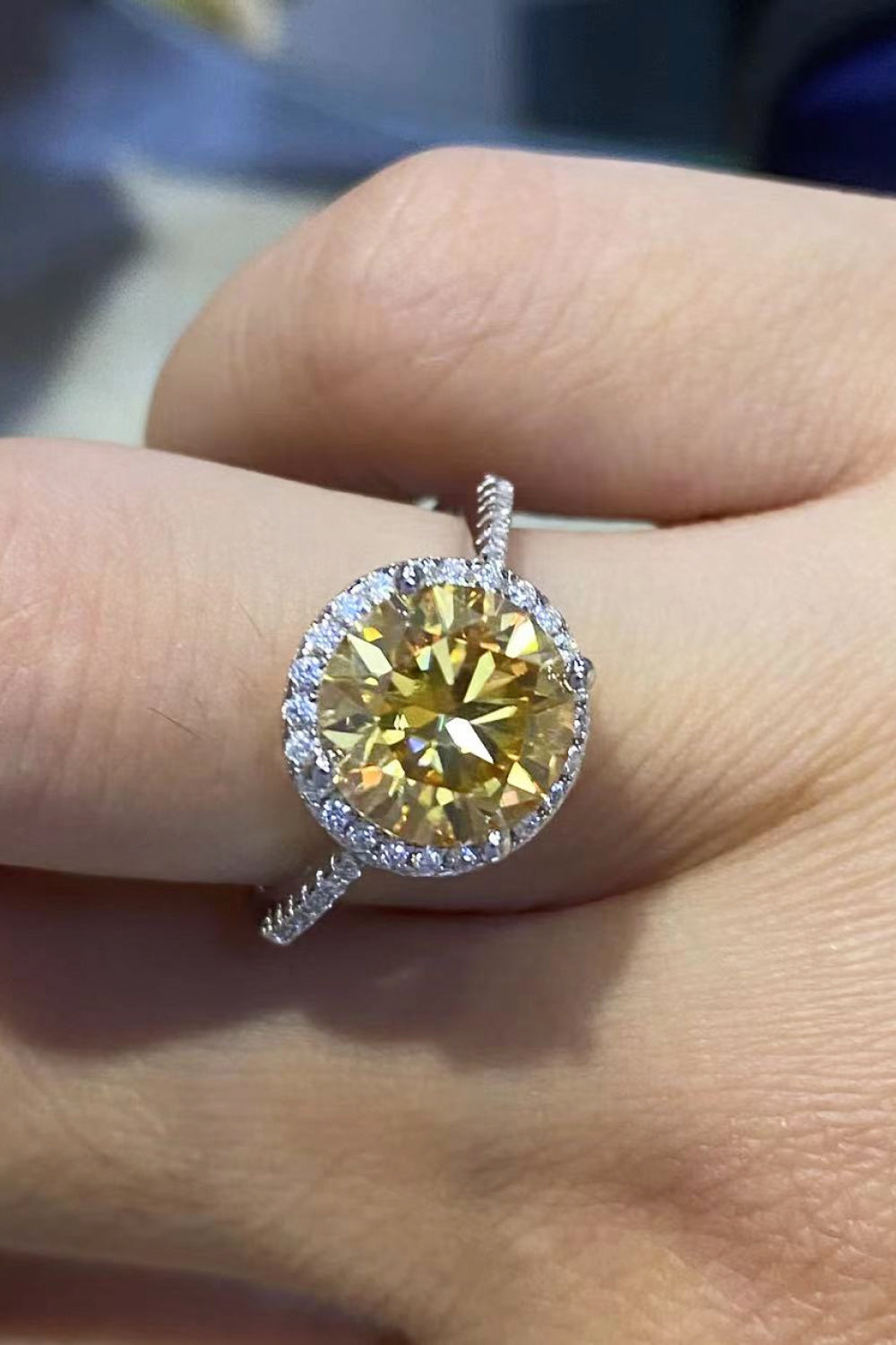 2 Carat Moissanite Round Ring-Teresa&#39;s Fashionista LLC