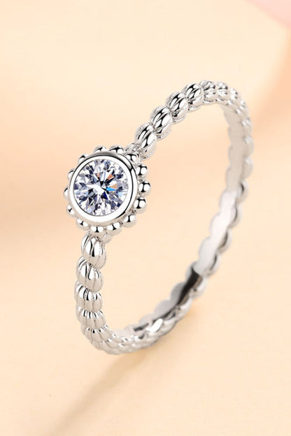 Moissanite Rhodium-Plated Ring-Teresa&#39;s Fashionista LLC